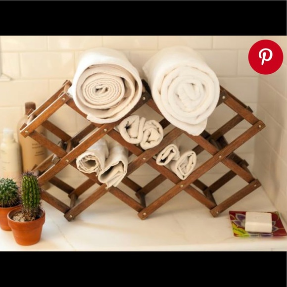 VINTAGE Wood Accordion DECOR, Wine Rack, Brown - Picture 6 of 7